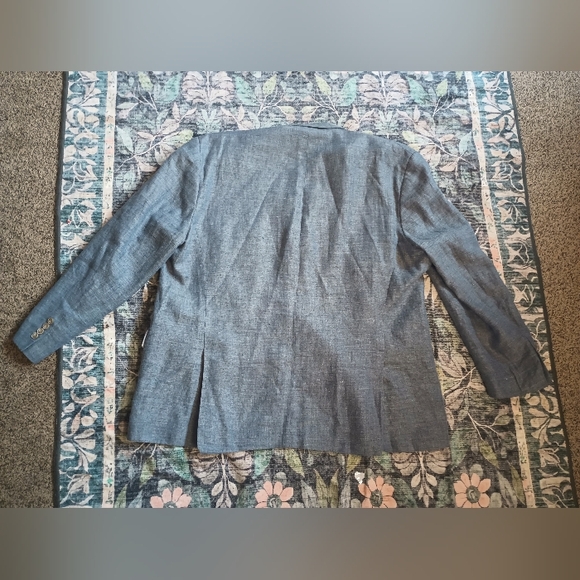 Jos A Bank 1905 Mens Linen Blazer 52R Blue Gray Old Money Beach Classic - Picture 6 of 14